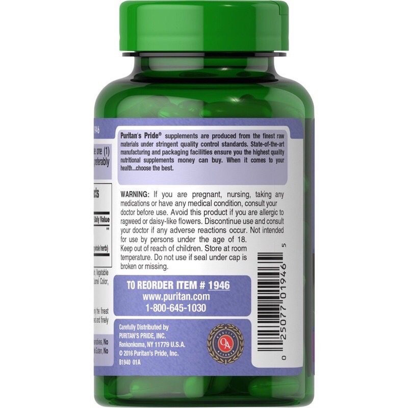 Viên uống hỗ trợ thải độc bổ gan Milk Thistle Extract 1000mg 180 viên Puritan's Pride Mỹ
