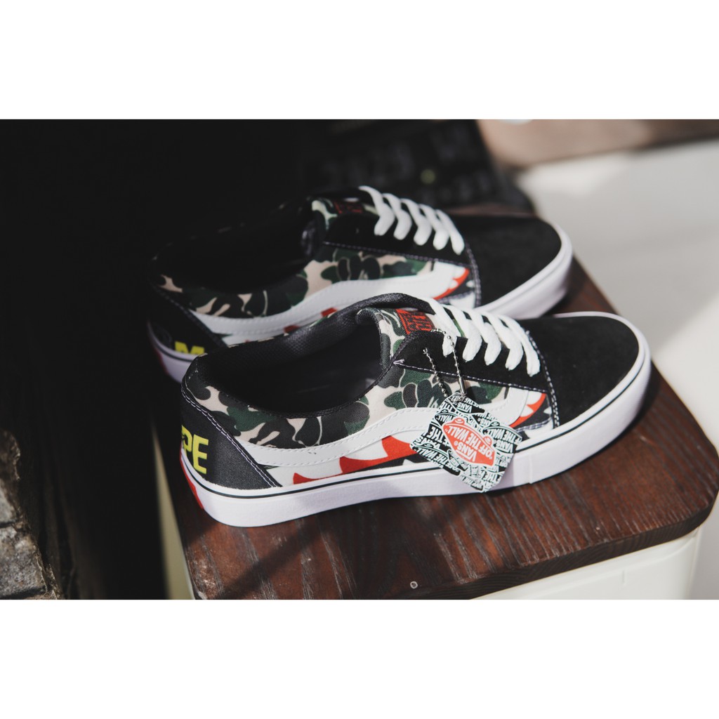 BAPE Giày Thể Thao Vans Chính Hãng Thời Trang Cho Nam