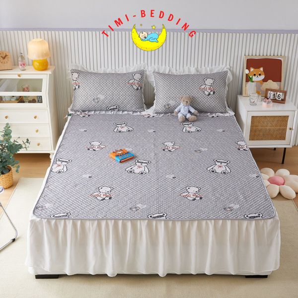 Chiếu điều hòa cao su non 5d phủ ren cao cấp, thoáng mát đẹp mắt - Timibedding