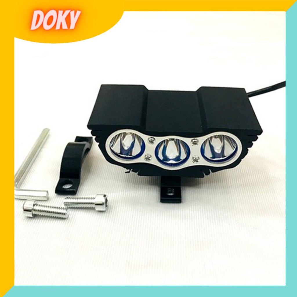 Đèn mắt cú X3 siêu sáng, Đèn Led trợ sáng xe máy mắt cú 3 bóng dành cho mọi loại xe -DL3MC