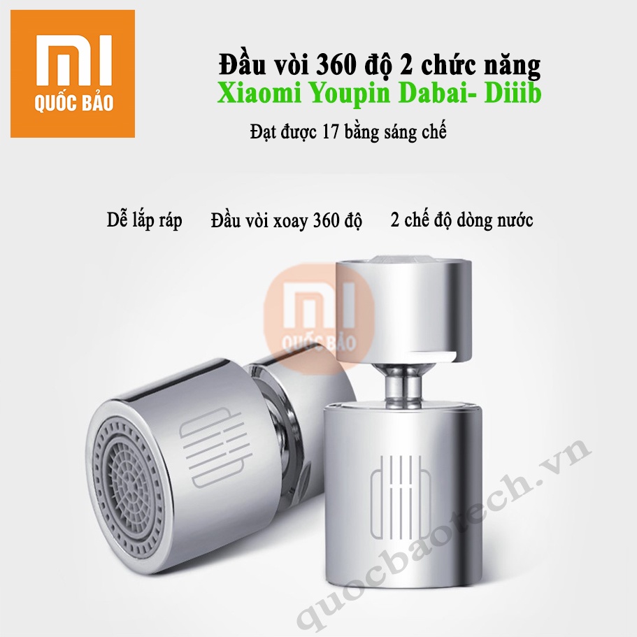 Đầu vòi nước xoay 360 độ 2 chức năng Xiaomi Youpin Diiib- Xoay 360 độ, 2 chế độ phun nước.