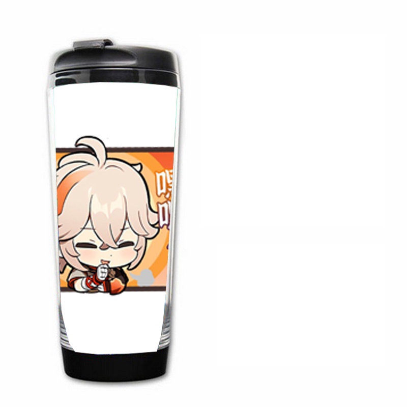 Bình nhựa đựng nước in hình GENSHIN IMPACT ver CHỮ NHẬT game chibi anime tiện lợi lưu niệm