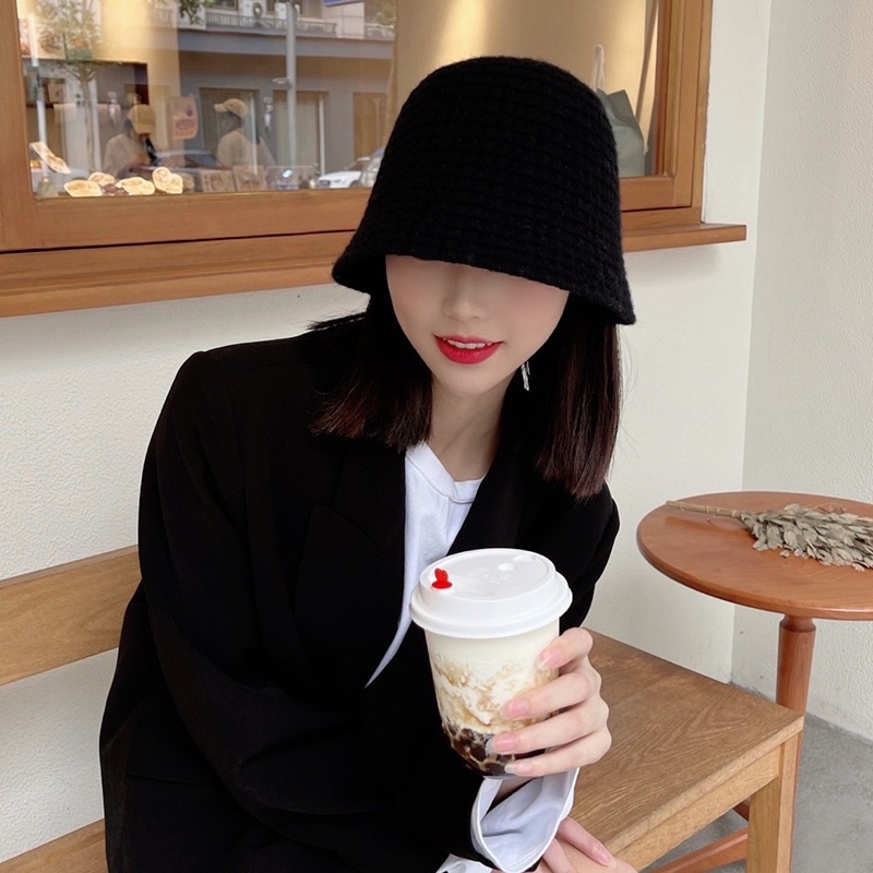 Nón len móc bucket nữ vintage cao cấp