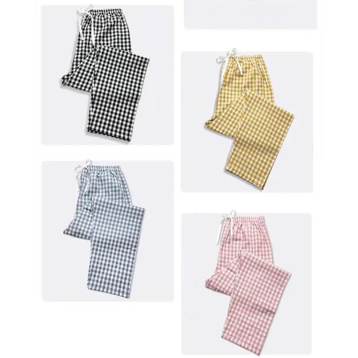[CÓ SẴN] Quần ngủ pijama kẻ caro quần dài ngủ Hàn Quốc ullzang | BigBuy360 - bigbuy360.vn