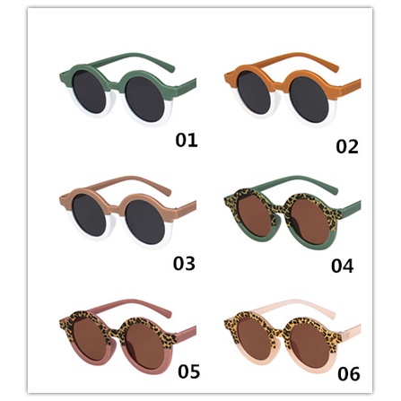 Kính Mát Gọng Tròn Chống Tia uv Phong Cách retro Thời Trang Cho Trẻ Em