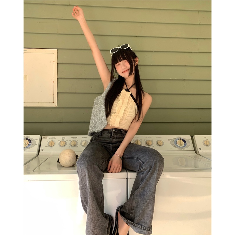 Cocory vn Áo Lửng Hai Dây Hở Lưng Gợi Cảm Cho Nữ