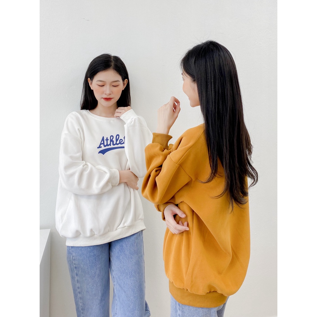 [HÀNG CÓ SẴN] Áo nỉ dài tay May Boutique áo nỉ oversize in chữ Athletics ABS21A_109.039 | BigBuy360 - bigbuy360.vn