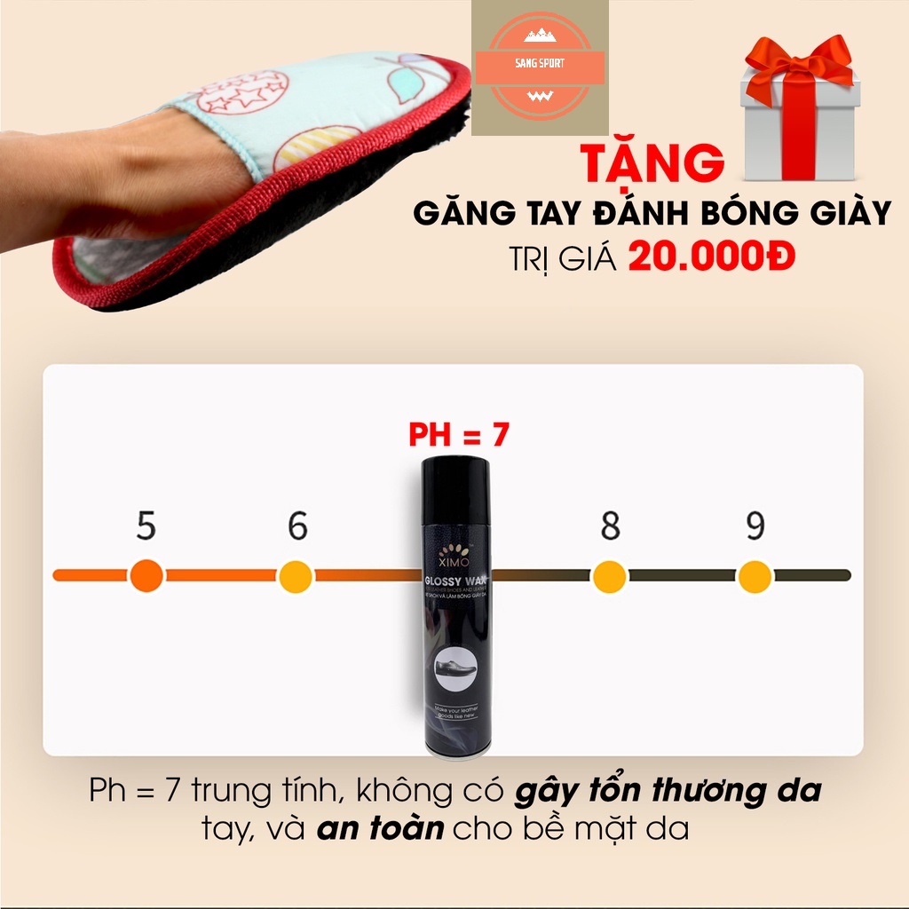 Chai xịt sạch và làm bóng giày đồ da, túi ví, áo, ghế da giúp vệ sinh, dưỡng ẩm chống mốc XIMO