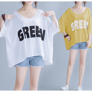 G839 Áo big size freesize dáng cánh dơi rộng thoải mái kiểu dáng thể thao in họa tiết chữ nổi bật