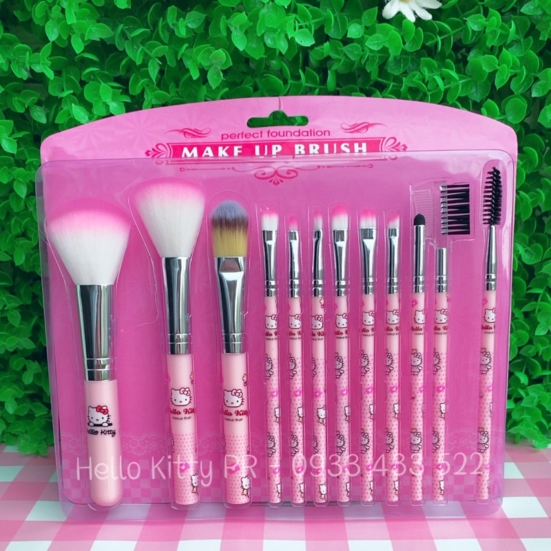 BỘ CỌ TRANG ĐIỂM HELLO KITTY (12 cây)