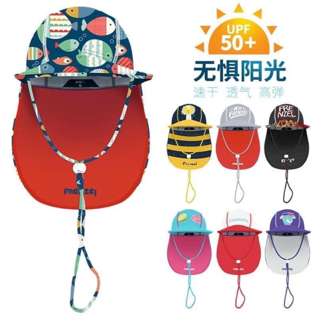 Mũ đi biển chống nắng và tia UV hình khủng long siêu sinh SPF 50+++ chính hãng Frenzel cho bé từ 1-10 tuổi