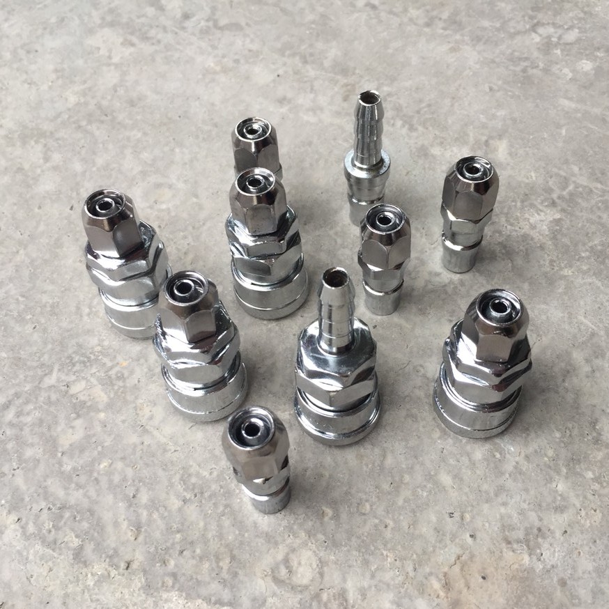 KHỚP NỐI NHANH MÁY NÉN KHÍ NỐI DÂY 8MM, 10MM, 12MM