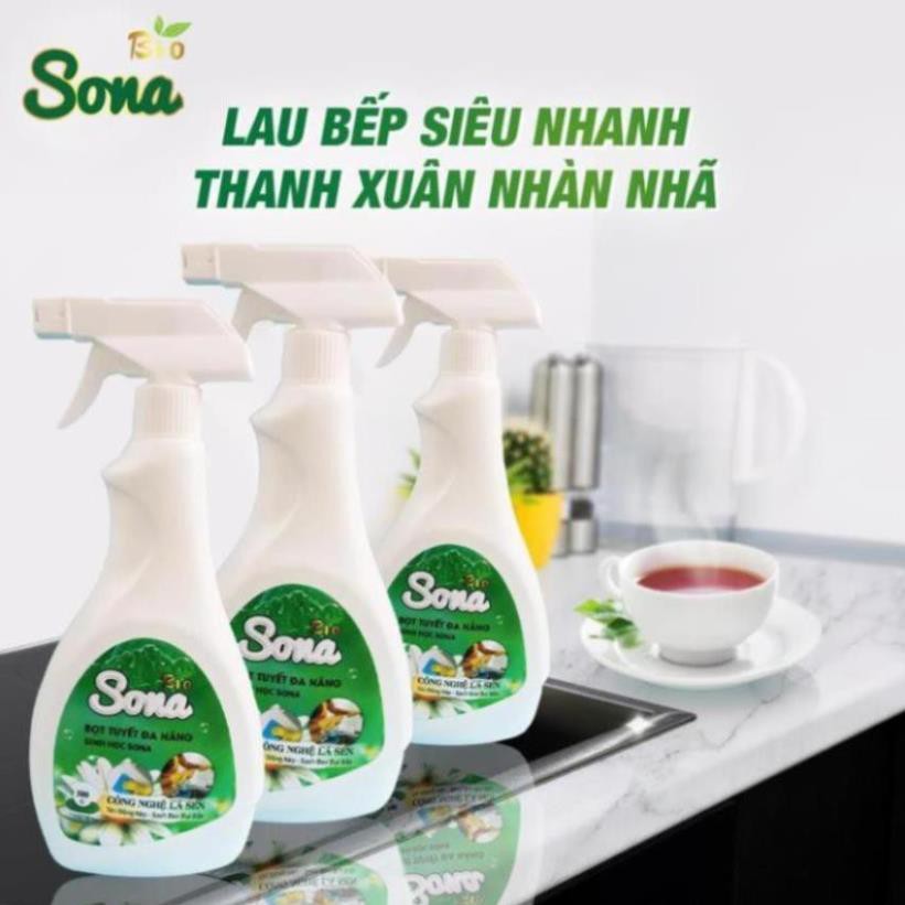 Xịt Đa Năng, Tẩy Rửa Vết Bẩn Nhà Bếp, Lau Kính Sạch Bong, Vệ Sinh Bề Mặt, Ngừa Vi Khuẩn SoNa 500ml