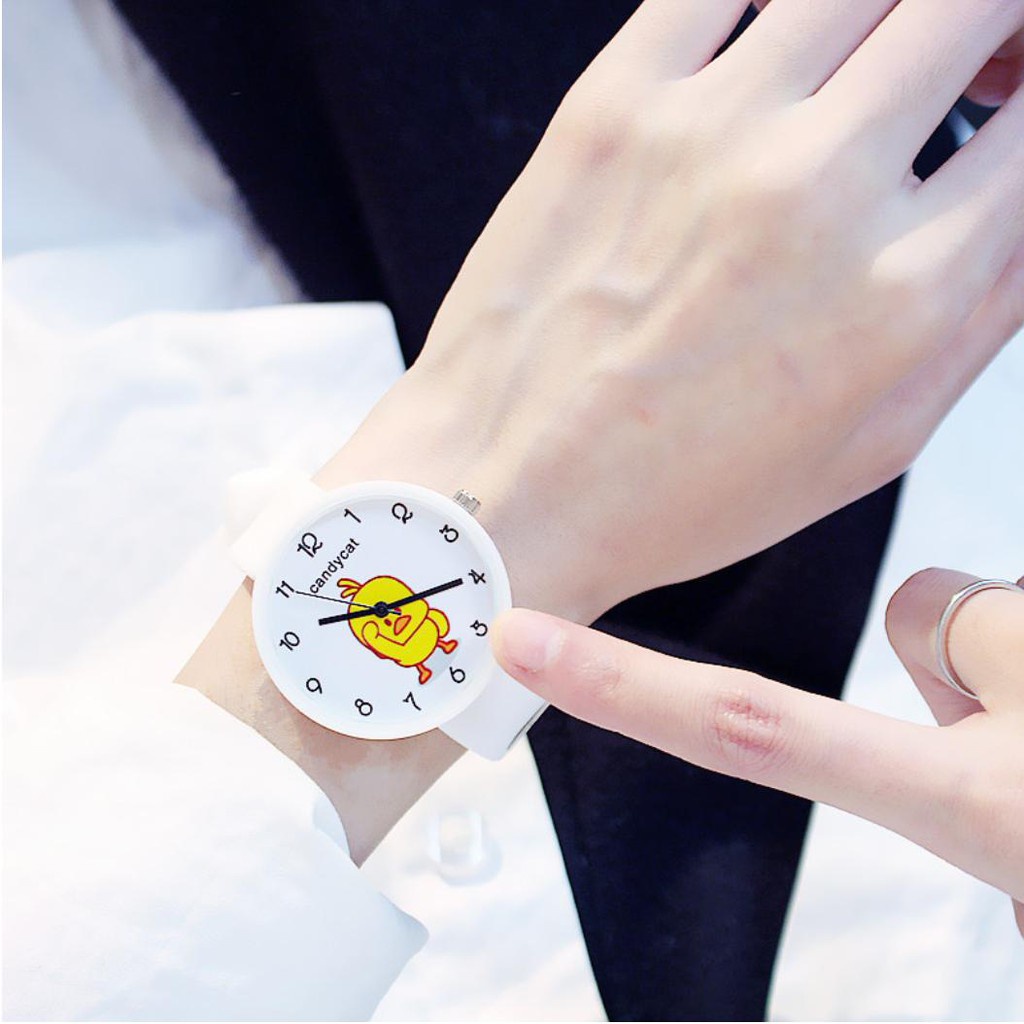 Đồng Hồ Nữ Dây Cao Su Candycat Maruko Bé Gái D302 Cực Đẹp - Hazo