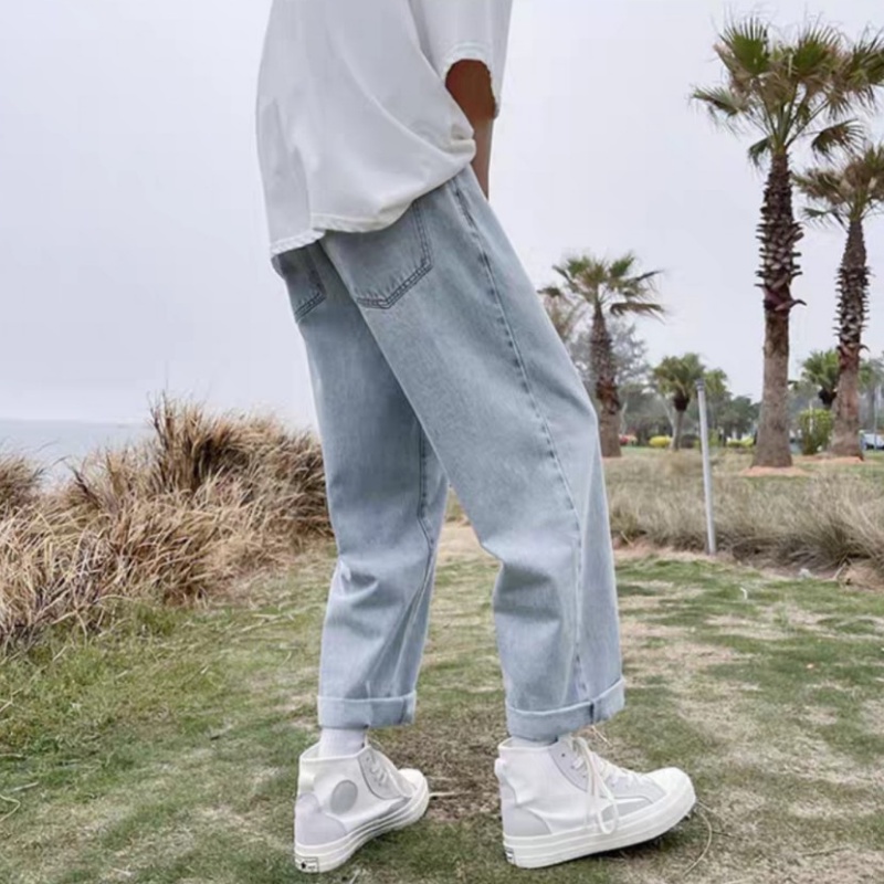 Quần Baggy xanh sáng nhạt, ống xuông rộng  TR03 style hàn quốc 2021-Trend Clothing