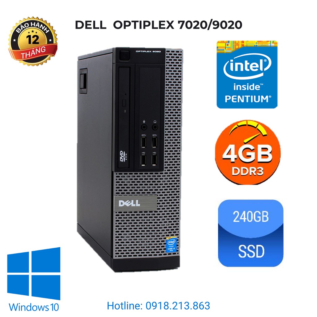 Máy tính văn phòng đồng bộ Dell Optiplex 7020/9020. G3220/ ram 4GB/ SSD 240GB