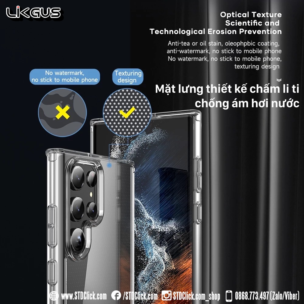 ỐP LƯNG SAMSUNG GALAXY S22 5G - S22 PLUS 5G - S22 ULTRA 5G LIKGUS LƯNG CỨNG TRONG VIỀN DẺO CHÍNH HÃNG