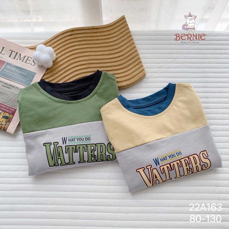 Áo bé trai Bernie thu phối màu watters chất cotton cho bé từ 9-22kg-22A163