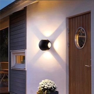 Đèn tường, đèn hắt tròn 4 tia led chống nước hiện đại trang trí phòng khách, cổng, cầu thang