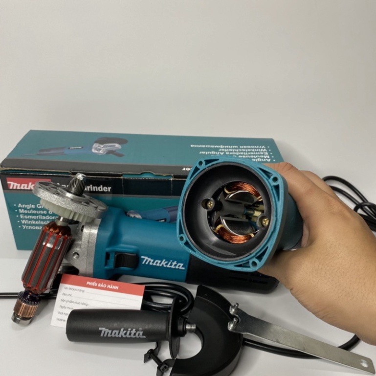 Máy Mài Góc, Máy Cắt Cầm Tay Makita 9556HB công suất lớn 840W và Lưỡi Cưa Xích Chain Saw gắn máy mài