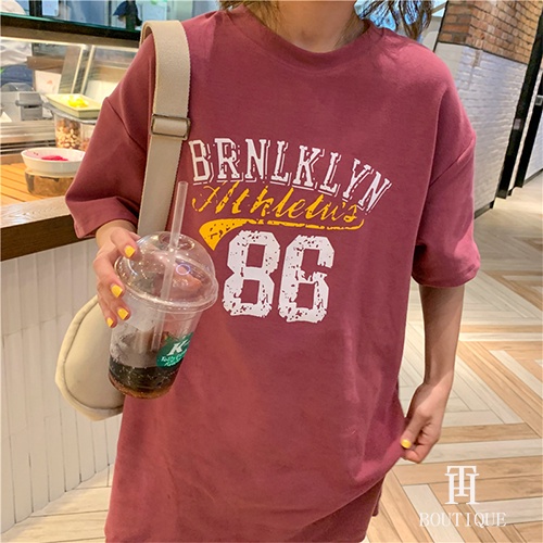 Áo phông 3158 nữ form rộng cotton khô chất dày quảng châu BRNLKLYN 86 NH9