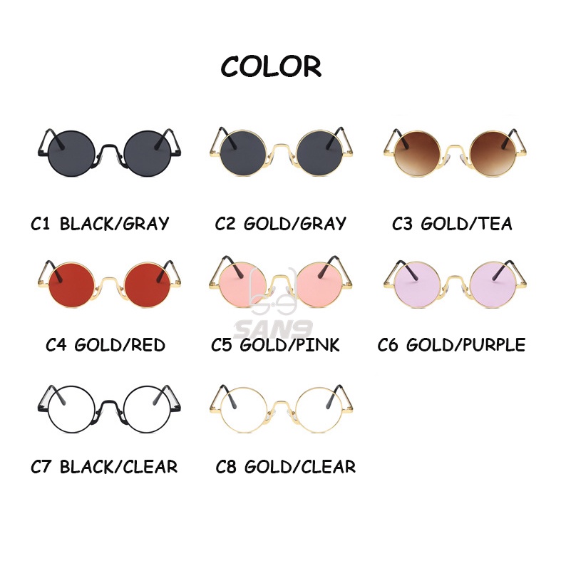 Kính mát gọng tròn nhỏ phong cách hiphop Hàn Quốc chống tia UV400 CCOD