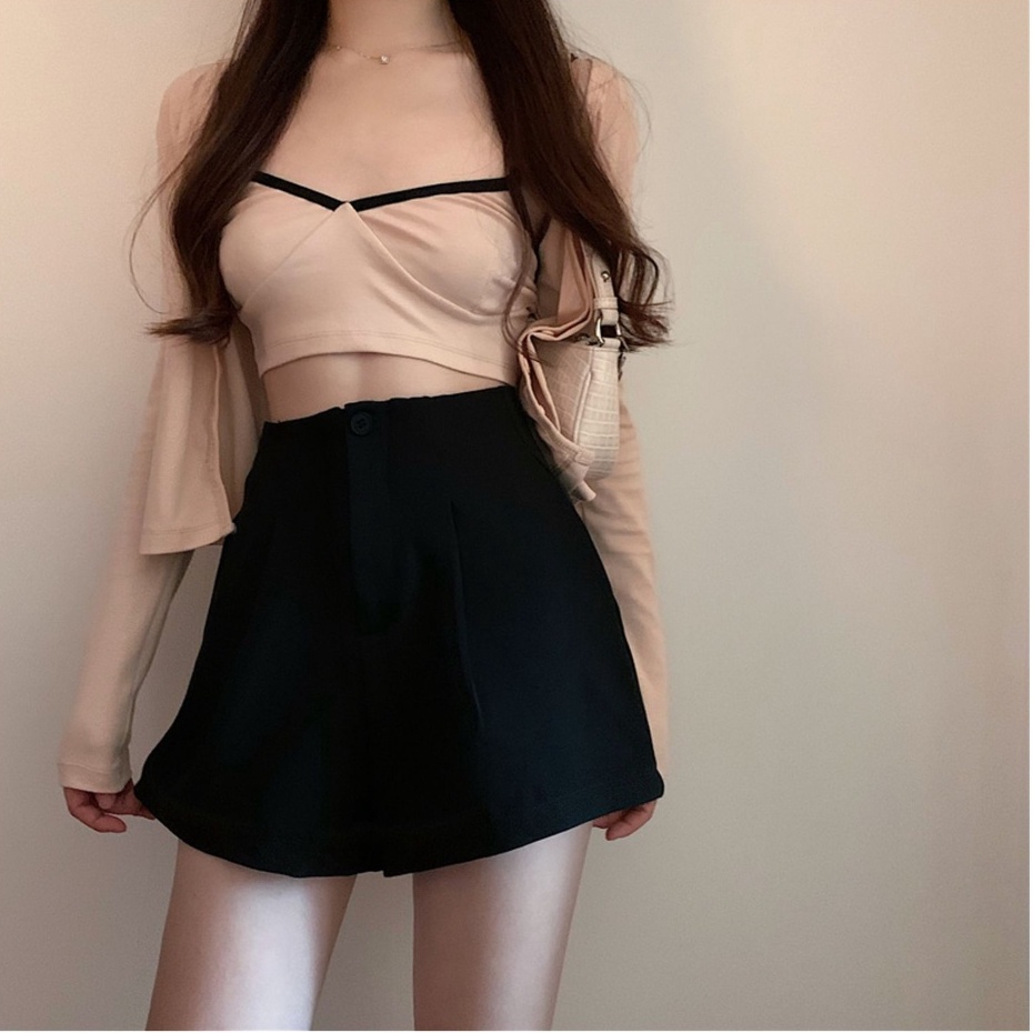 Quần Short Nữ Lưng Cao Ống Rộng Thời Trang Hàn Quốc