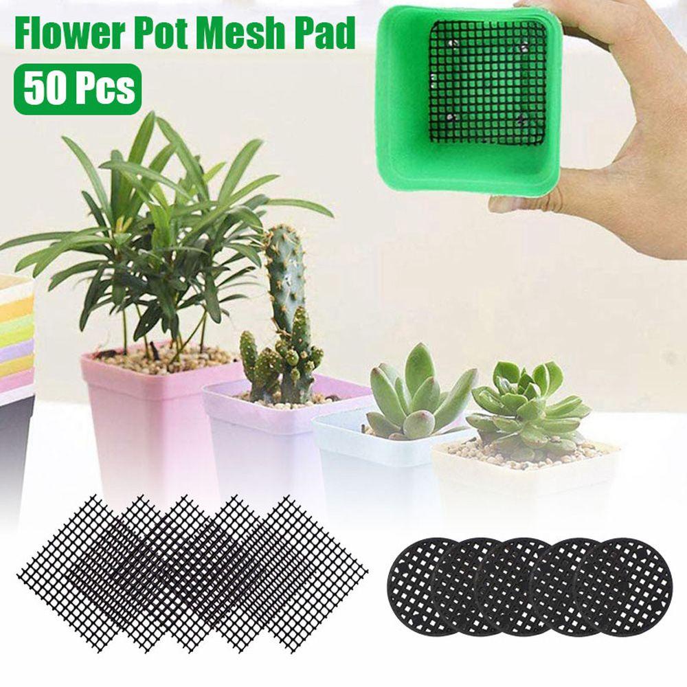 Set 50 Tấm Lưới Lót Chậu Hoa Bằng Nhựa Chống Mất Đất