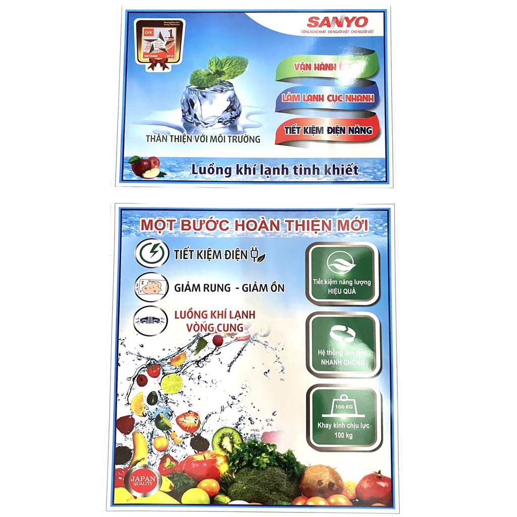 Tem dán tủ lạnh Sanyo Aqua chất lượng
