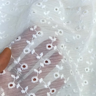 Vải voan thêu đục lỗ