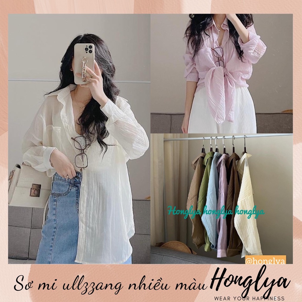 Sơ mi mỏng tone pastel xinh xắn