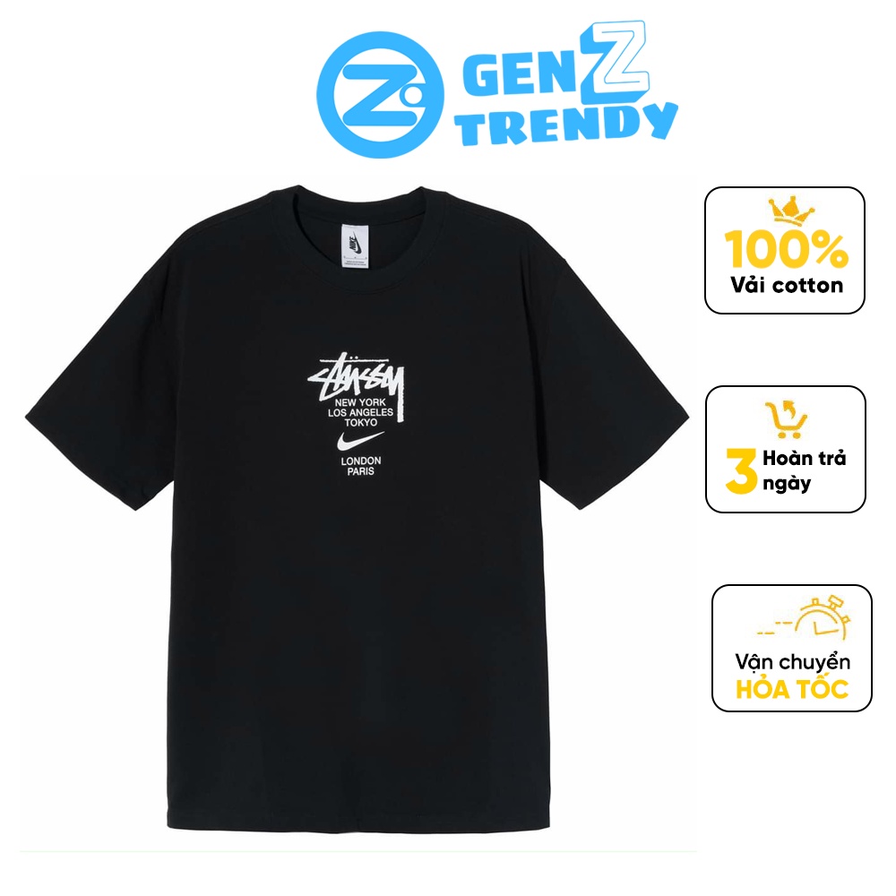 Áo Thun Nam Nữ Stussy T-Shirts N!KE Basic vải cotton 100% cao cấp, logo Genz Trendy