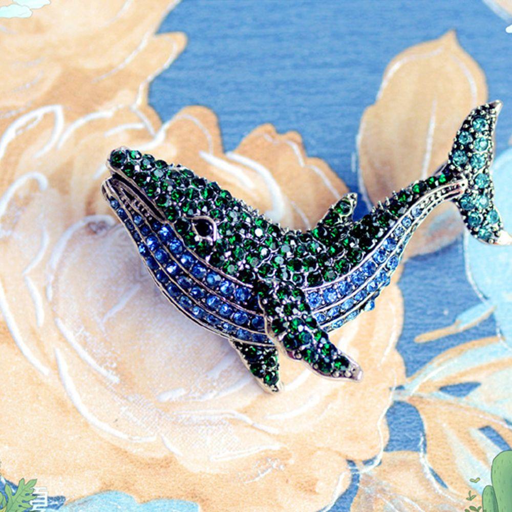 JARRED Trâm Cài Áo Hình Cá Voi Bằng Hợp Kim Đính Đá Phong Cách Hàn Quốc