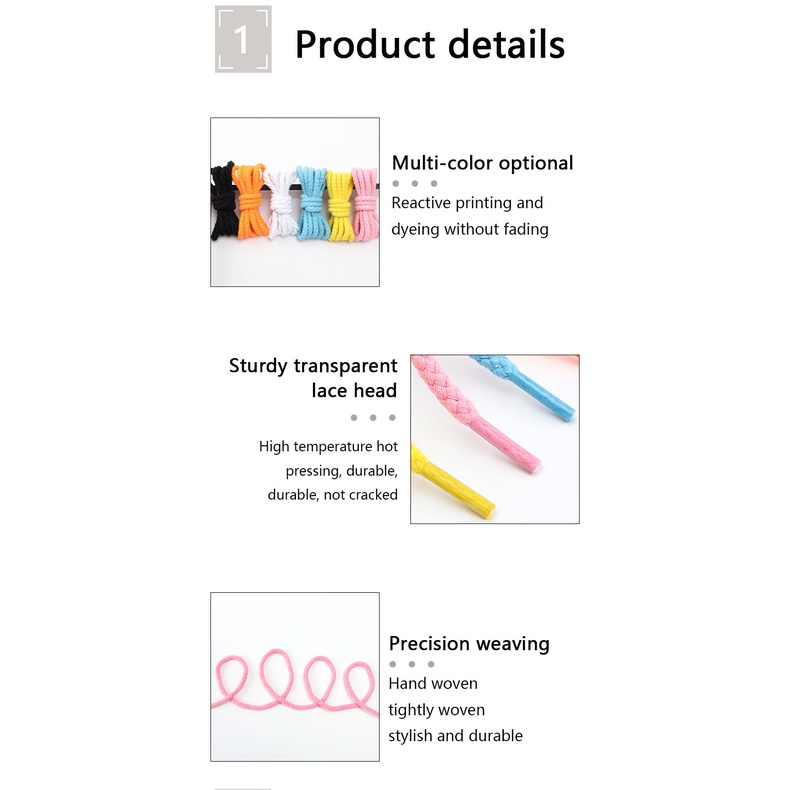 1 Cặp Dây Giày Cotton Lanh 8Mm Hình Tròn