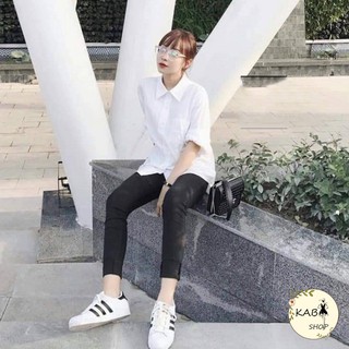 Áo Sơ Mi Trơn BASIC áo đi học Unisex thô lụa mịn mát
