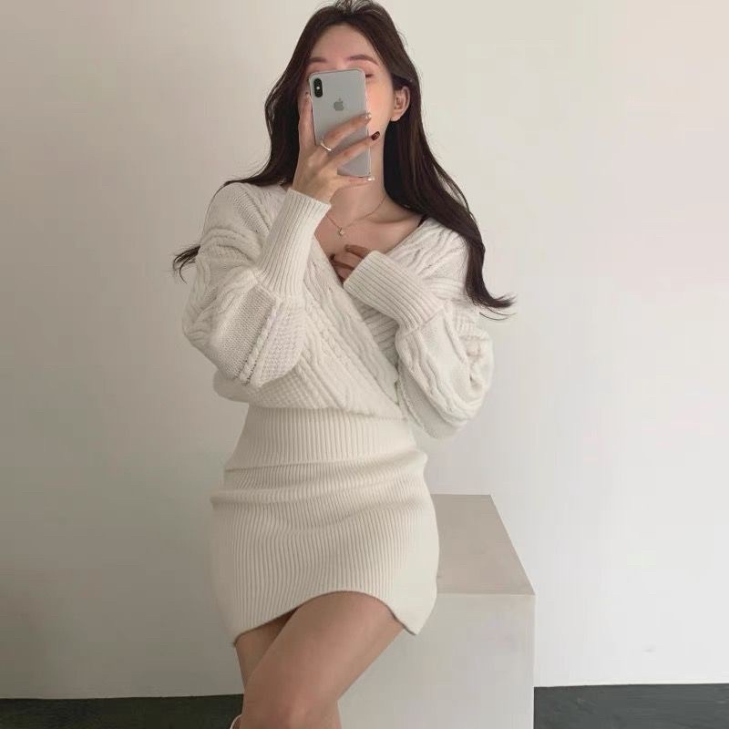 Set váy len vặn thừng Lucas 58