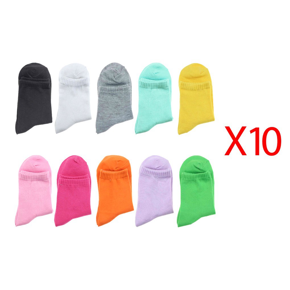 ELEN-Tất cotton cổ cao nhiều màu cho nữ