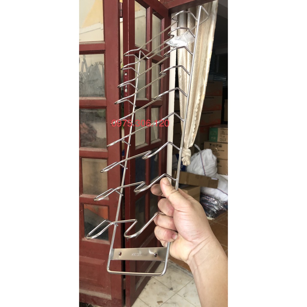 Kệ để treo vung nắp xoong nồi 100% INOX 304 gắn tường KỆP NẮP XOONG, hàng đặt xưởng tăm to dày nặng, chắc