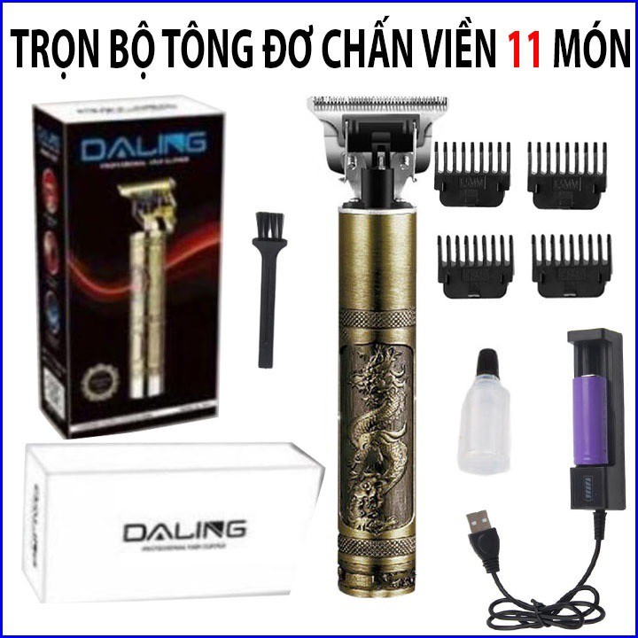 Ship 1H Hà NộiTông đơ cắt tóc - cạo râu - bấm viền Tattoo DALING 1073 - Tông đơ chấn viền sạc điện cầm tay Pin rời