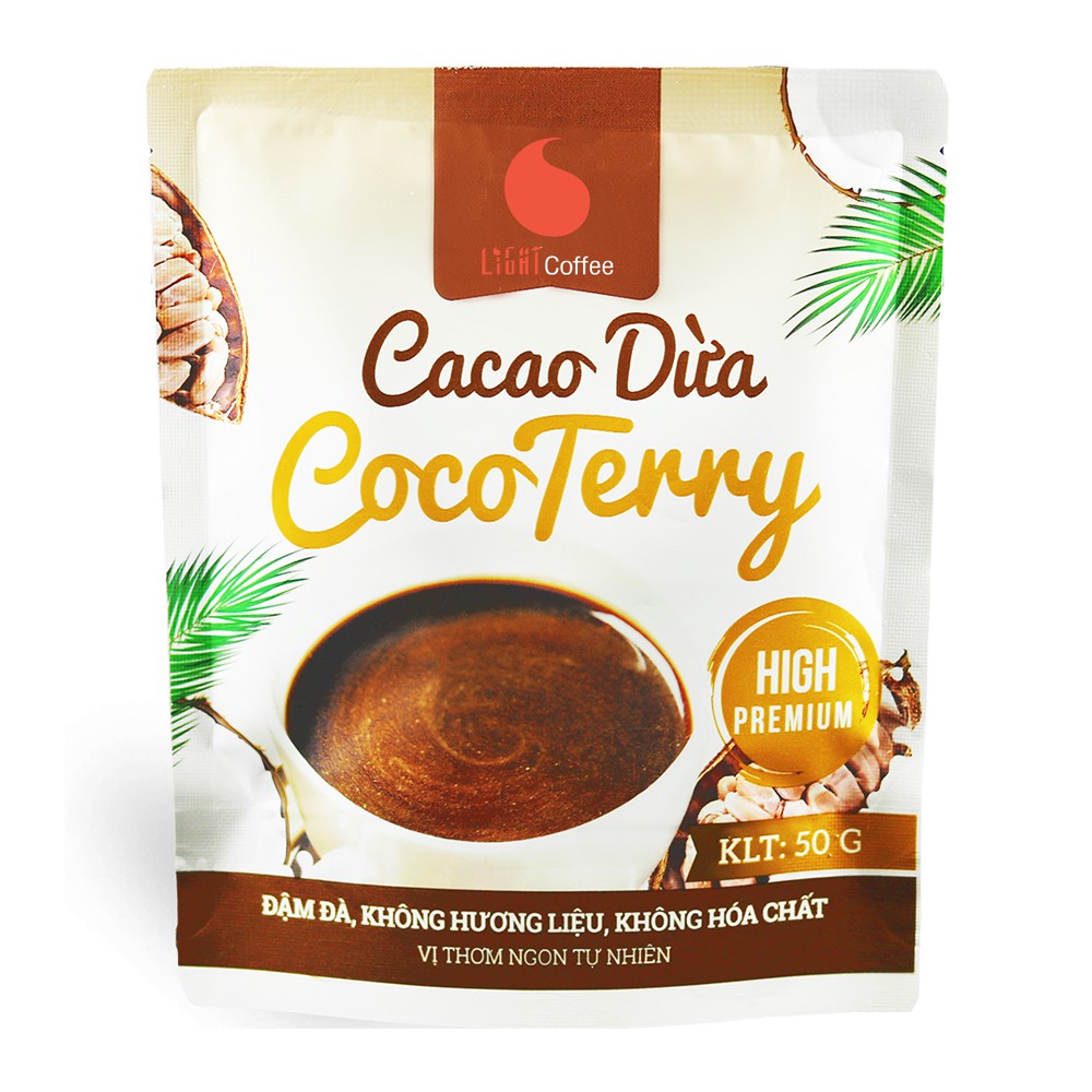 [Mã BMBAU50 giảm 7% đơn 99K] Cacao sữa dừa CocoTerry, thức uống độc đáo vị đậm đà Light Coffee - Gói 50g