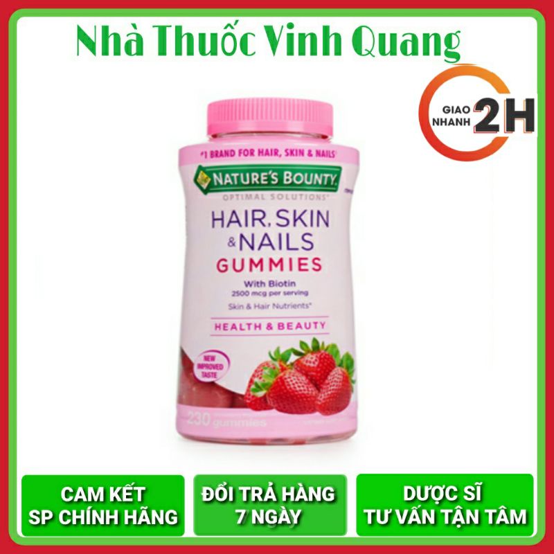 Kẹo Hair Skin Nail Gummies 230 Viên - Dạng kẹo cho da, tóc, móng  [Chính Hãng]