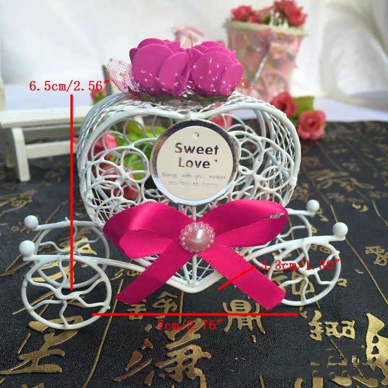 Set 5 Hộp Đựng Kẹo Bánh Lọ Lem Trang Trí Tiệc Cưới / Sinh Nhật Mới