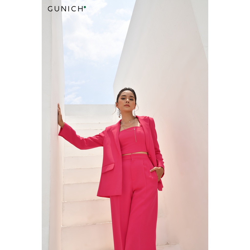Áo blazer vest basic hồng bacon Gunich