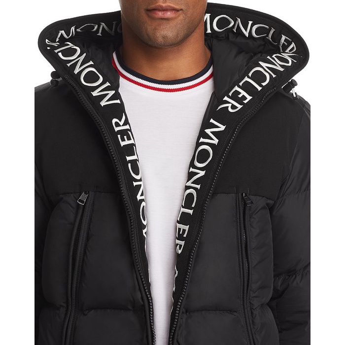 Áo khoác nam lông vũ Moncler giữ nhiệt cực ấm Áo phao lông vũ hàng thiết kế cổ áo chữ thêu cực sang trọng