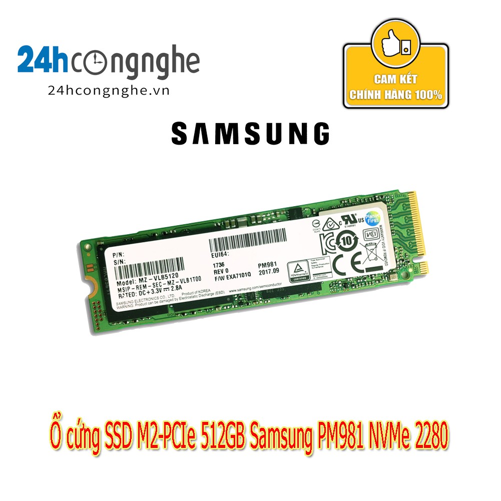Ổ cứng SSD M2-PCIe 512GB Samsung PM981 NVMe 2280 (OEM Samsung 970 EVO )