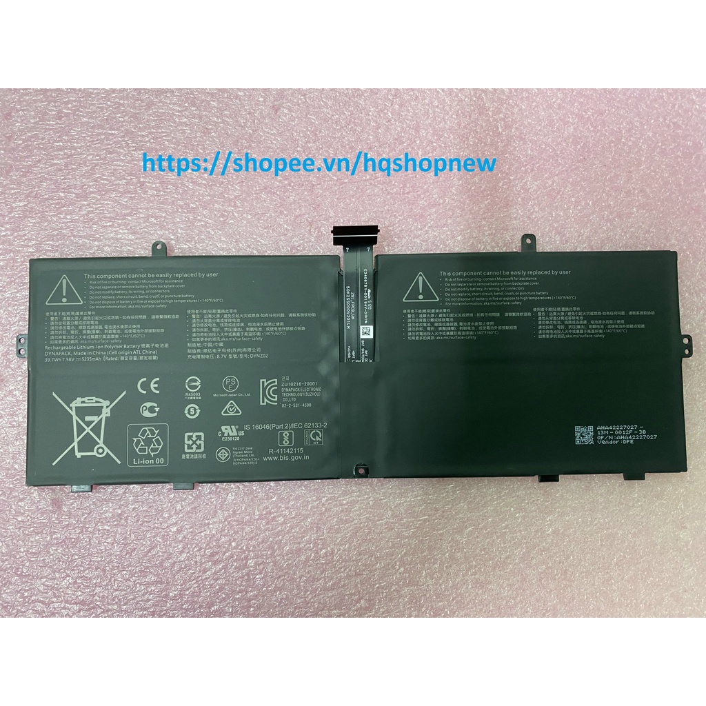 ⚡Pin DYNZ02 MICROSOFT SURFACE LAPTOP GO 12.4&quot; 1943 BATTERY AHA42227027 AHA42227028