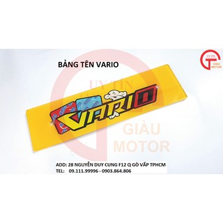 BẢNG TÊN CHO XE VARIO BẰNG NHỰA CỨNG MÀU VÀNG ĐẸP