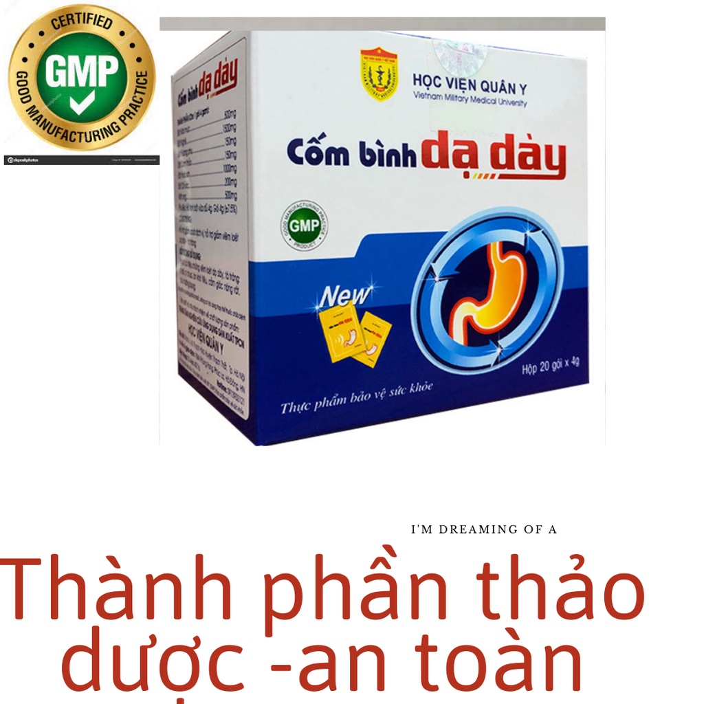 Cốm bình dạ dày Học viện quân y giúp giảm đau dạ dày hộp 20 gói hạn mới