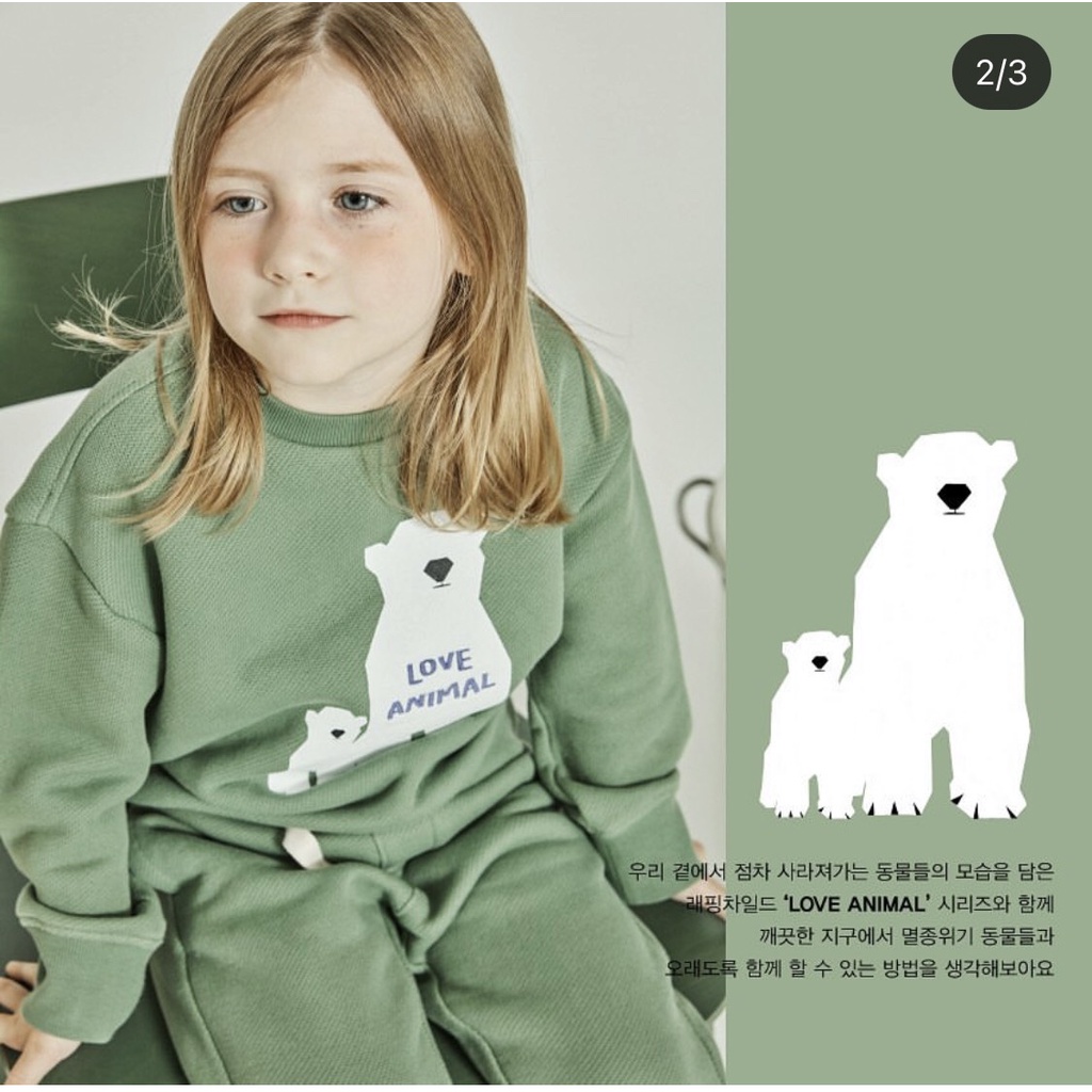 Áo nỉ da cá Love animals Laughin child