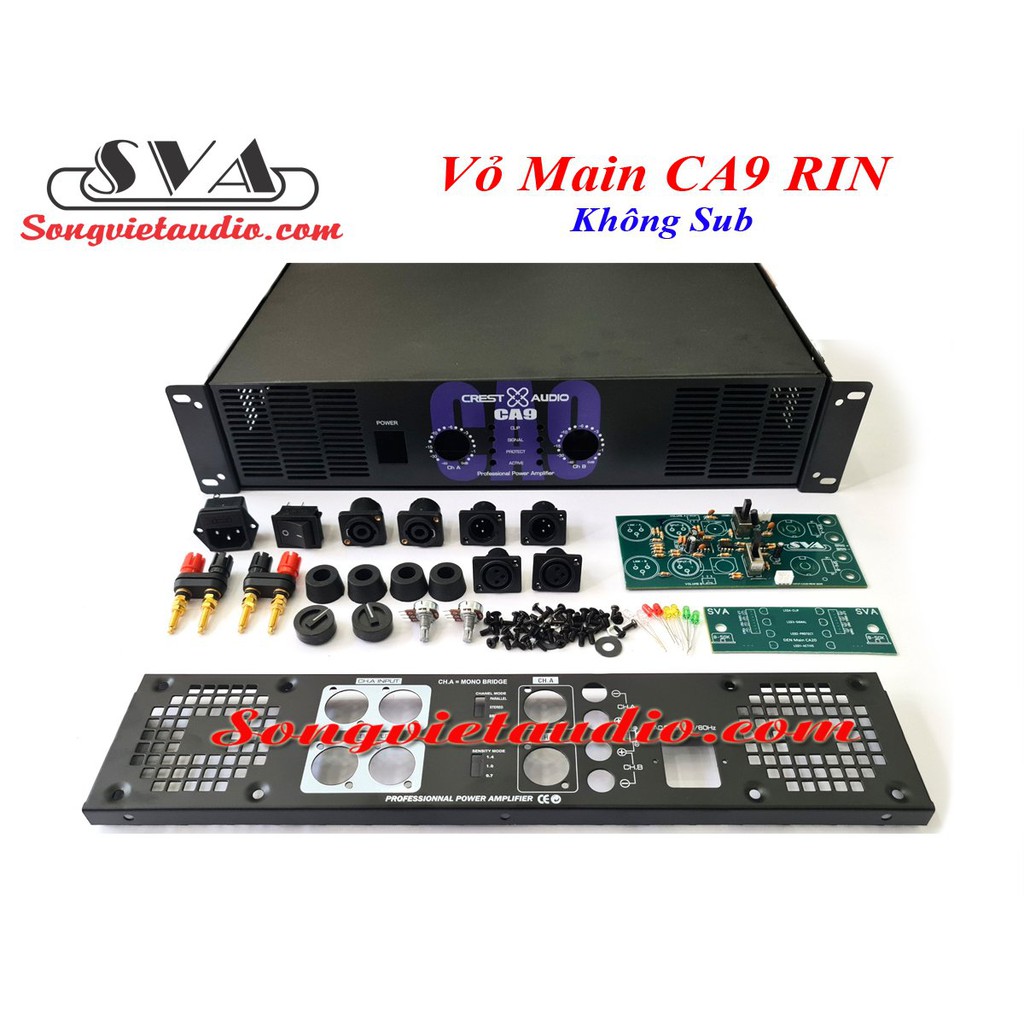 VỎ MAIN, VỎ CỤC ĐẨY SIZE 2U CA9 RIN - CRESTAUDIO + MẠCH INPUT